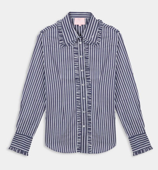 Ivy Pinstripe Frill Signature Fit  Shirt