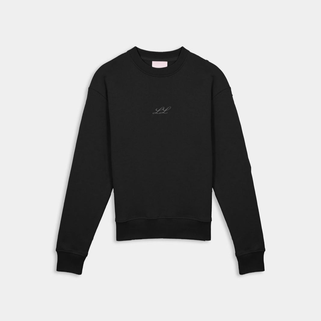LL: Black Crewneck White LL