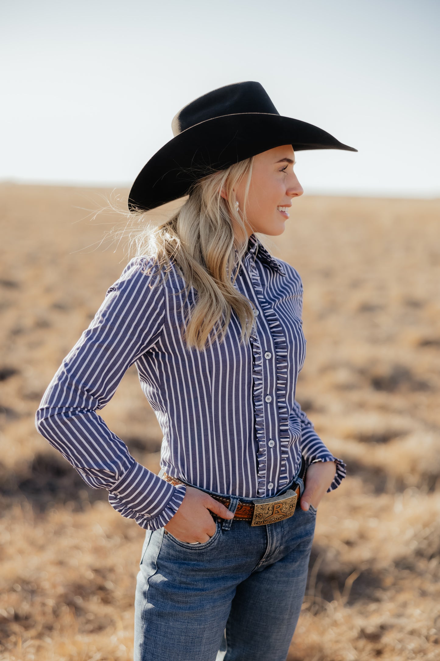 LL Signature Fit: Ivy Pinstripe Frill
