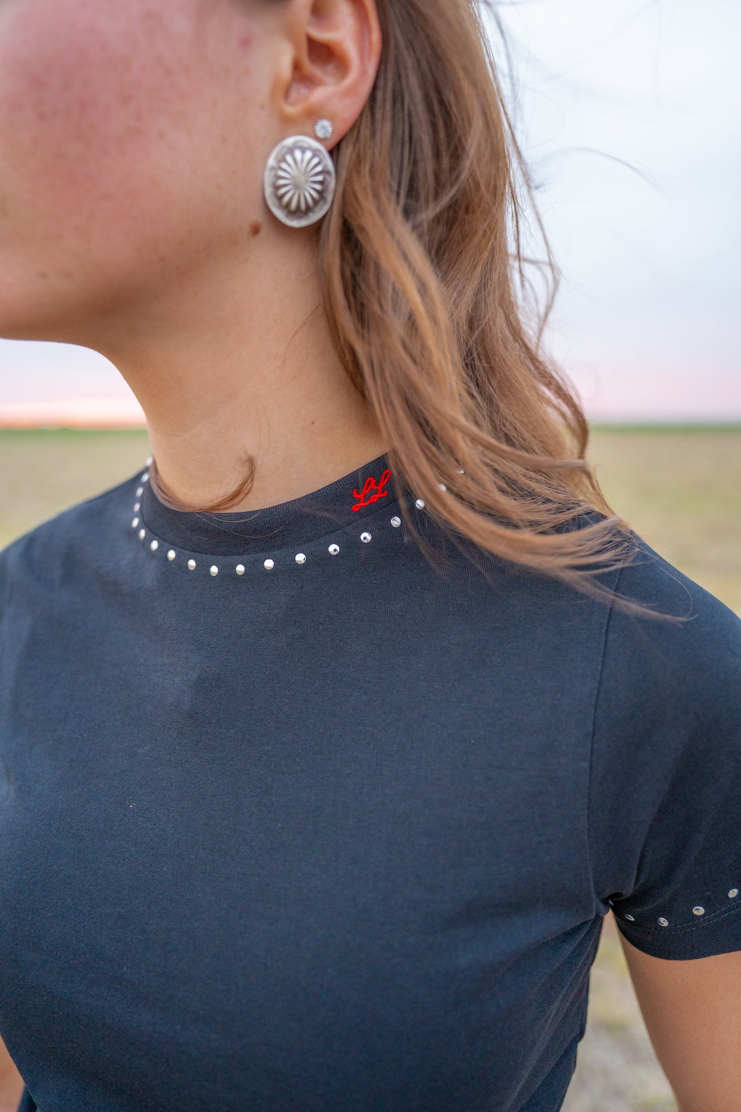 Black Studded T-Shirt
