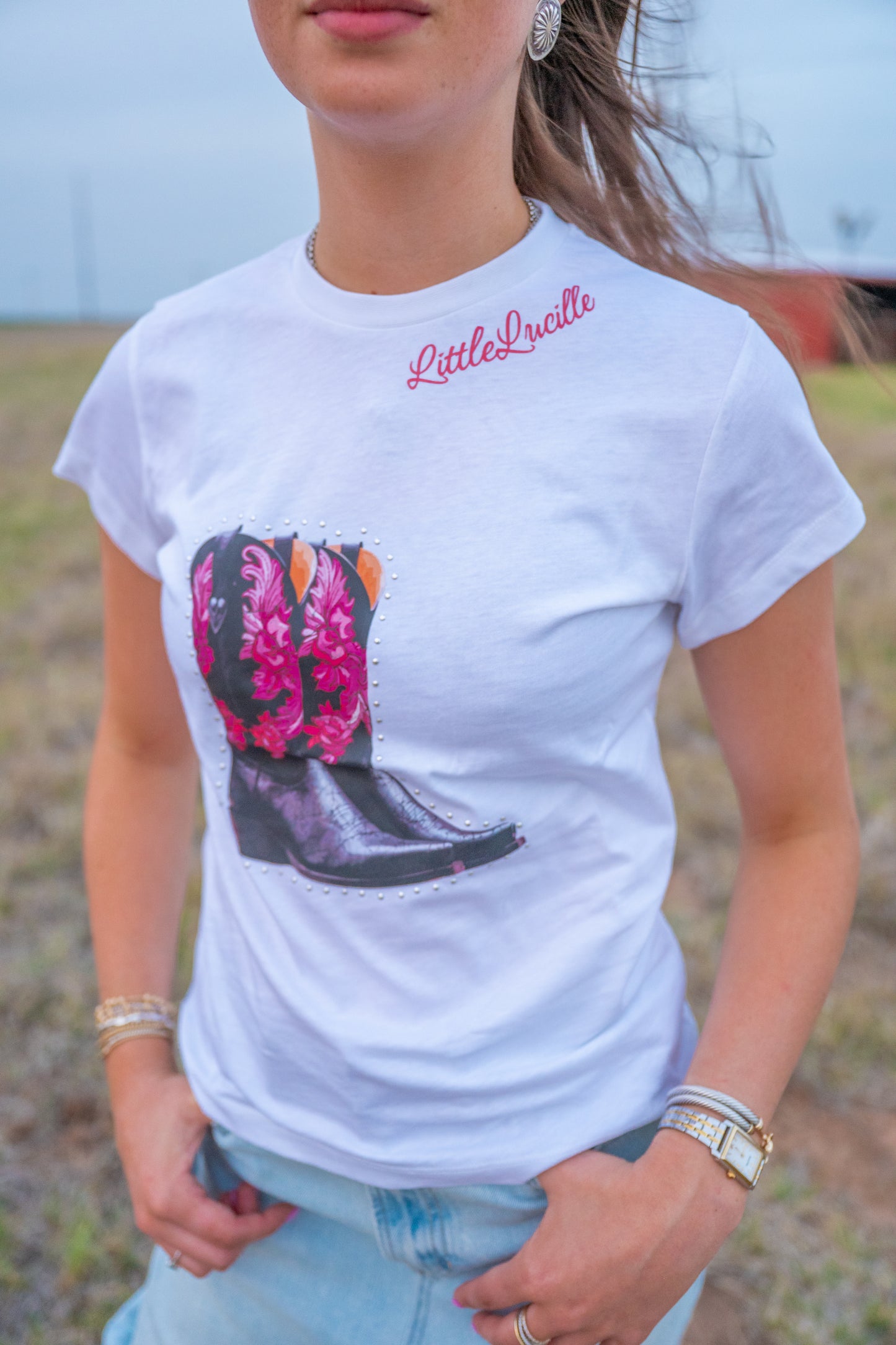 Cowboy Boot Studded T-Shirt